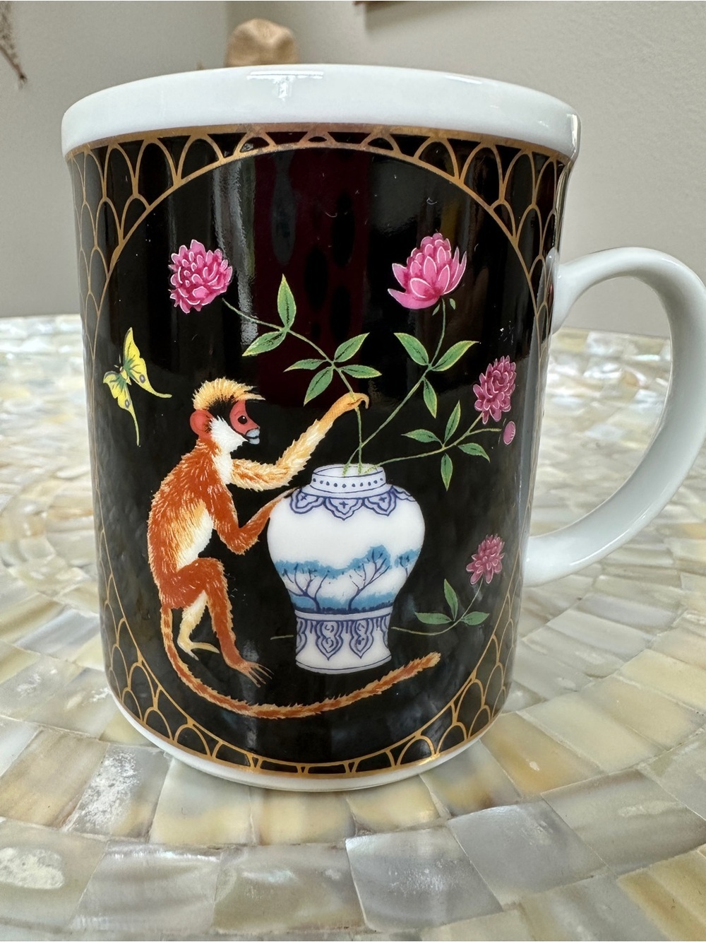 Vintage retired "Monkey Garden" pattern designed by wildlife artist Lynn Chase